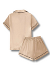 Kids Satin Night Set with Button Up Short Sleeve Blouse and Shorts