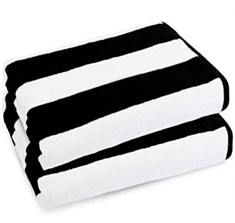 Black Plush 100% Egyptian Cotton Oversized Beach Towel