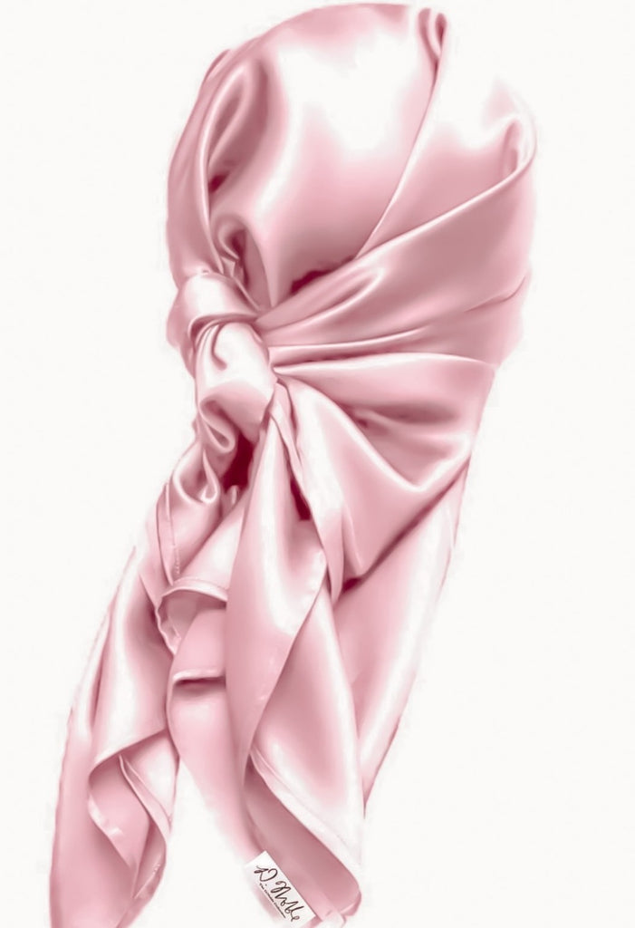 Pink 100% Mulberry Silk Hair Scarves