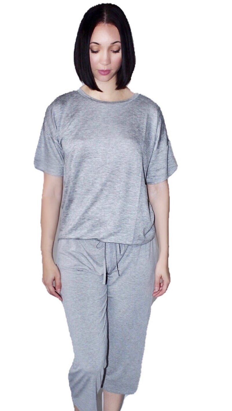 Ida Top and Cropped Pants Jersey Set