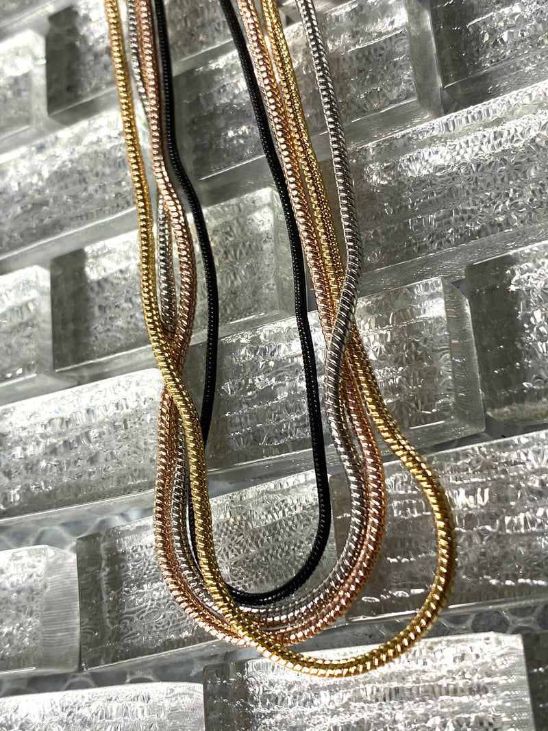 Silver Snake Link Mask Chain
