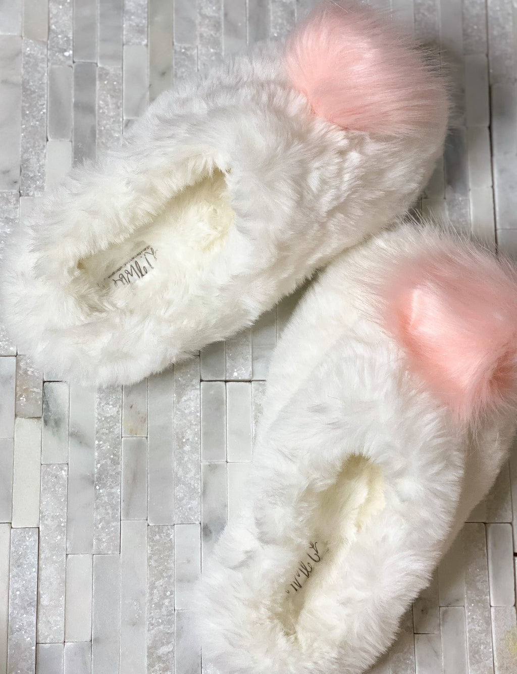 Pom Closed Toe Faux- Fur Comfort Slippers
