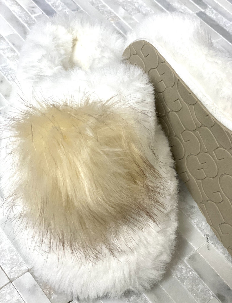 Pom Closed Toe Faux- Fur Comfort Slippers