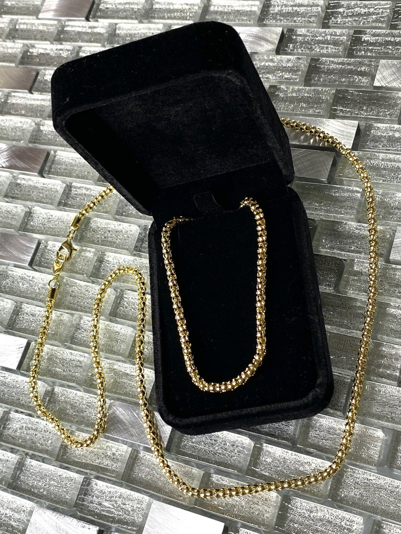 Gold Popcorn Link Face Mask Chain