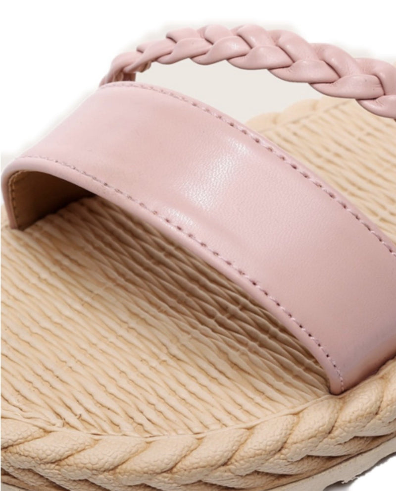 Pink wicker sandals