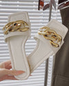 White gold chain sandal