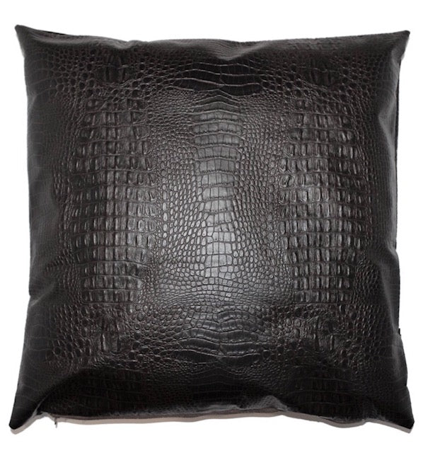 See ya Later- Faux Alligator Leather Throw Pillow