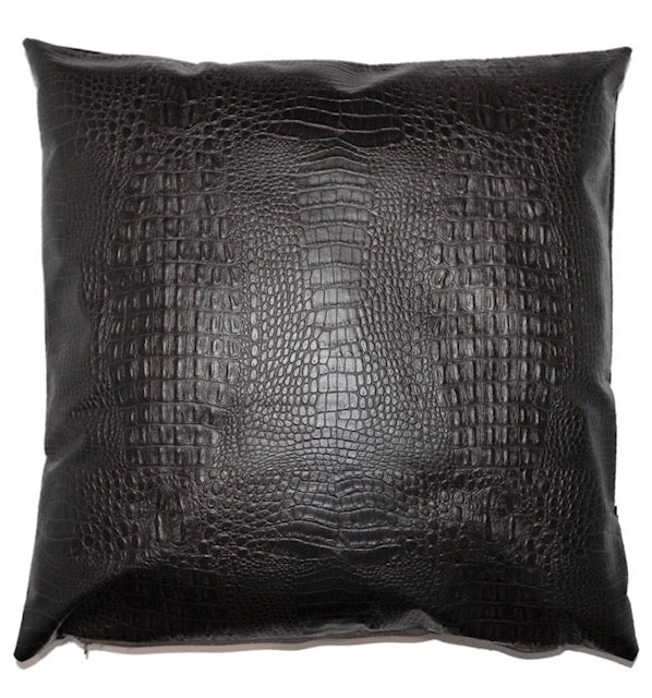 Black faux hot sale leather throw pillows